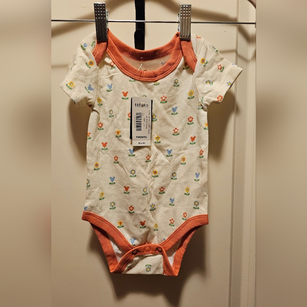 NWT Disney Mickey Mouse flowers onesie 9 months